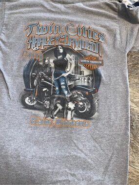 Harley-Davidson Gray Twin Cities Motorcycle Graphic Tee